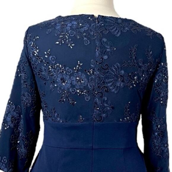 Alex Evenings New Cocktail Dress Sequin V-neck 3/4 Sleeves Women’s Plus Size 14W - Picture 12 of 16